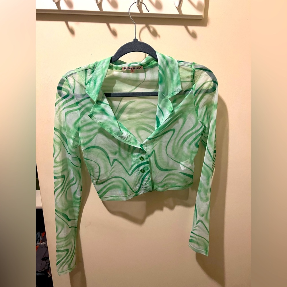 Sheer patterned top